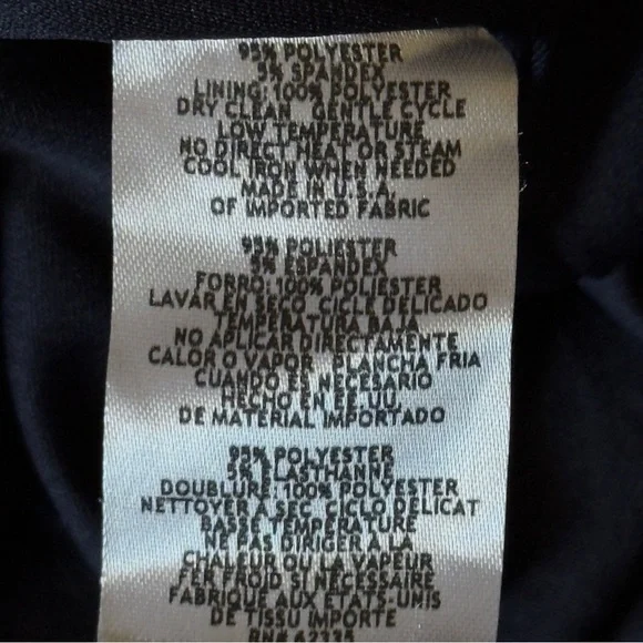 New Betsy & Adam Navy  "Elle" Long Sleeve Side Ruffled Slit Gown Size 14 - Picture 15 of 15